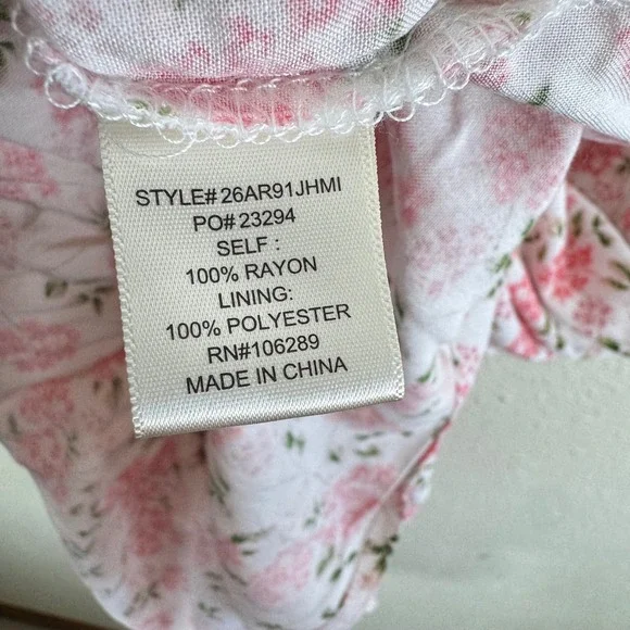 Altar'd State Pink Floral Tier Carlee Mini Dress Smocked Cottage Core Size Small - Picture 8 of 9